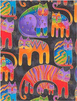 Laurel Burch cat fabric #1