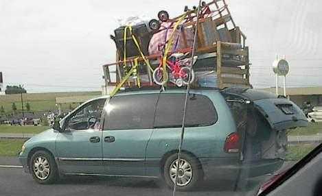 Overloaded Minivan