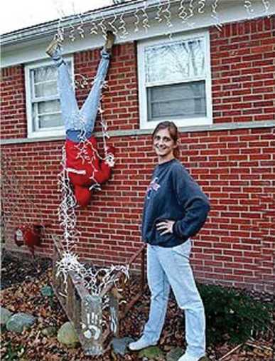 The danger of hanging Christmas
lights on the house